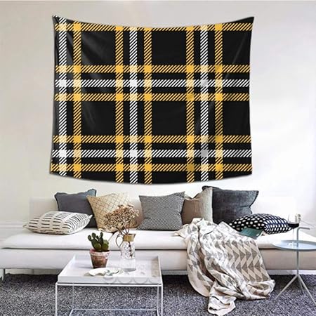 Xiexhome Tapestry Large Wall Cute Yellow Lattices Hallway Wall Decor 60x51 Inches 152x130cm Wall Hanging Art Home Decor Polyester For Living Room Bedroom Dorm Amazon Co Uk Kitchen Home