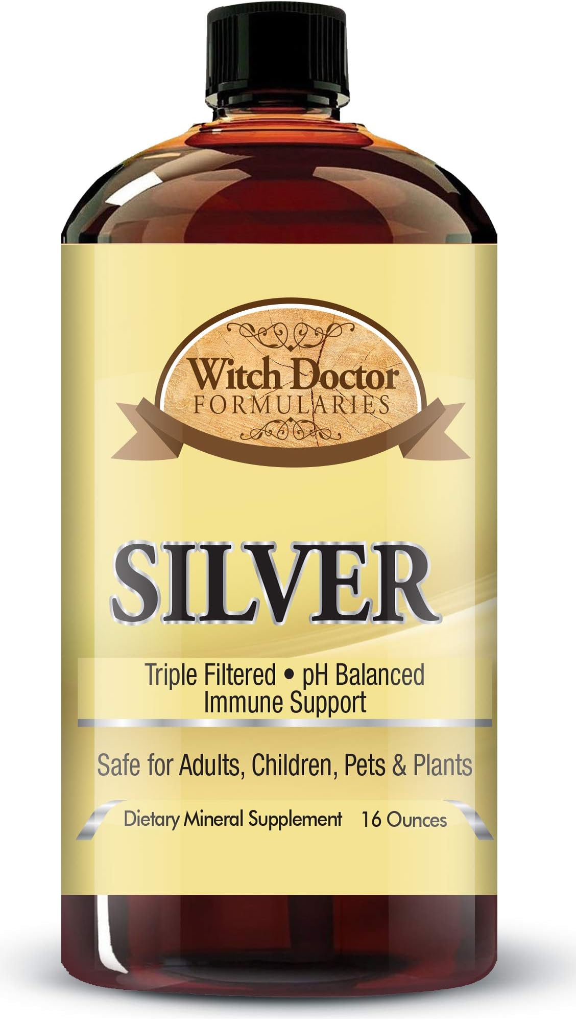100 ppm 99.999% Pure Ionic Colloidal Silver Immune Support, Safety Sealed 16oz Bottle