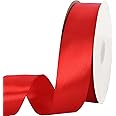 TONIFUL 100 Yards Red Ribbon 1-1/2 Inch - Solid Red Wide Satin Ribbon for Flower Bouquet Gift Wrapping Wedding Chair Sash Valentine's Day and Christmast Decorations Hair Crafts & Sewing