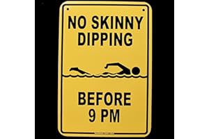 Treasure Gurus No Skinny Dipping Before 9 Swimming Pool Hot Tub Sign