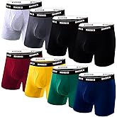 ROSTITCH Men's Boxer Briefs, Soft and Breathable Upgrade cotton men‘s underwear with Fly, Super elasticity mens underwear