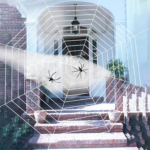 Rtudan Halloween Decoraciones 16.5 pies Gigante Tela de araña con ...