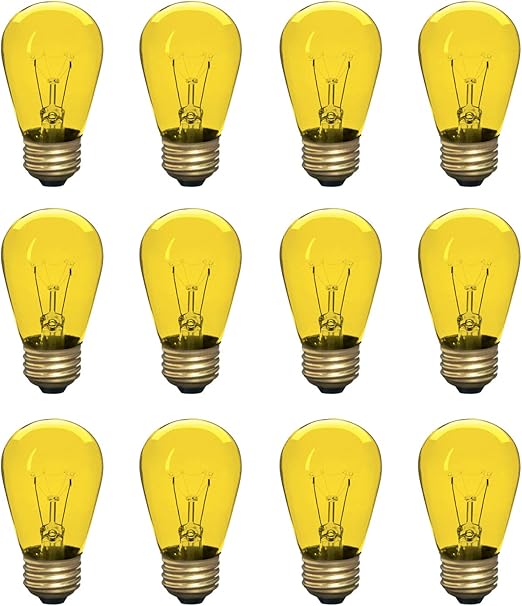Amazon 白熱電球 S14 エジソン電球 ストリングライト 交換用 E26 並形口金 130v イエロー 12個パック Xtricity 白熱電球