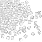 uxcell 200 Pcs Crystal Cube Beads, 7mm Clear Glass Faceted Square Spacer Beads Craft Making Supplies for Jewelry DIY Bracelet Earring Necklace, White
