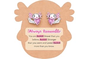 Eryuor A Lotl of Love – Axolotl Stud Earrings for Girls Christmas Valentines Birthday Gifts