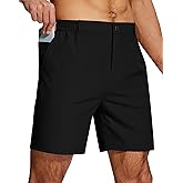 UPGET Mens Casual Dress Shorts 7 Inch Lightweight Stretch Quick Dry Elastic Waist for Golf Travel Work with 3 Pockets