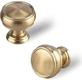 EAXINTA 10 Pack Champagne Bronze Cabinet Knobs, 1-1/4 Inch Modern Furniture Hardware Zinc Alloy Knob, Single Hole Hardware Ha