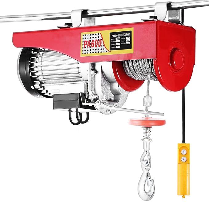Happybuy Lift Electric Hoist 1320 LBS Electric Hoist 110V Overhead Crane Lift Electric Wire