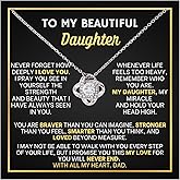 Precisent To My Daughter Necklace from Dad – Birthday & Graduation Gift for Daughter with Heartfelt Message Card – Meaningful Jewelry from Father to Daughter for Christmas, Wedding, Special Moment