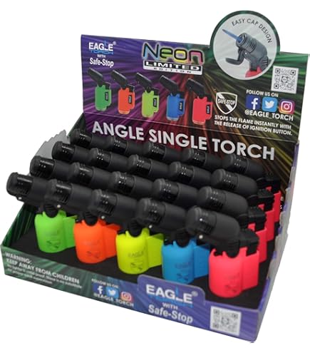 Amazon.com: EAGLE TORCH® Neon Color Mini Angle-Torch; Flip Cap; 20