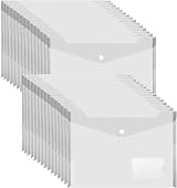 MerryNine Plastic Envelopes Wallets A4 30 Pack Clear Document Folders
