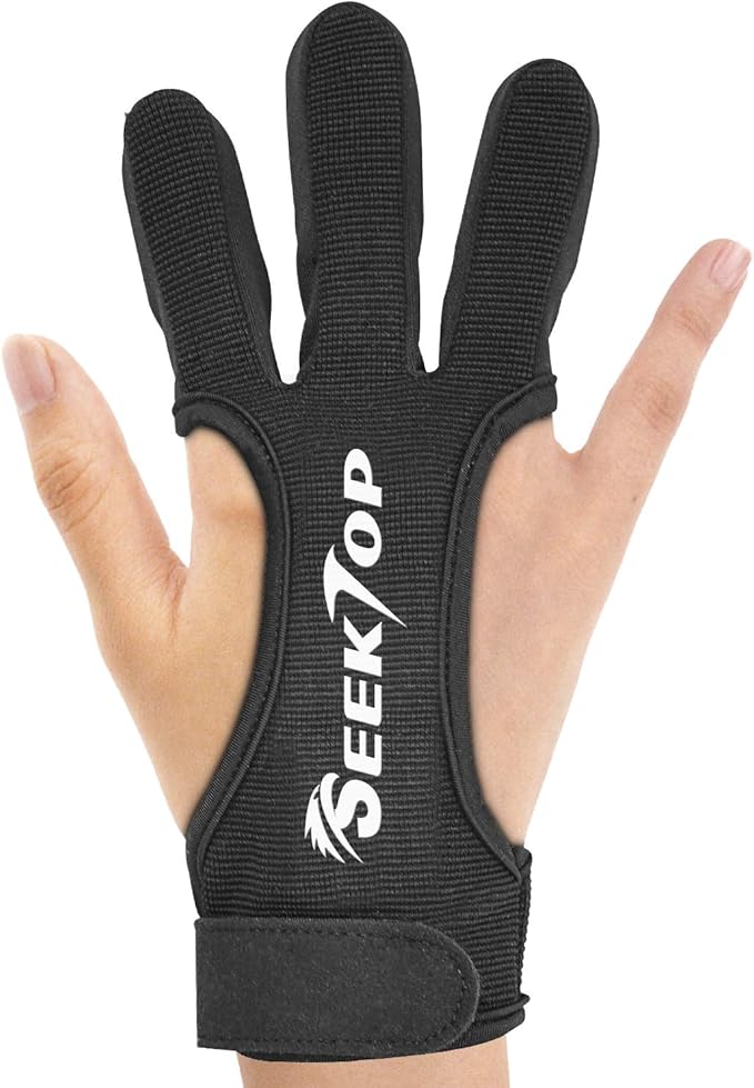 Seektop Archery Glove Three Finger Shooting Hunting Leather Gloves
