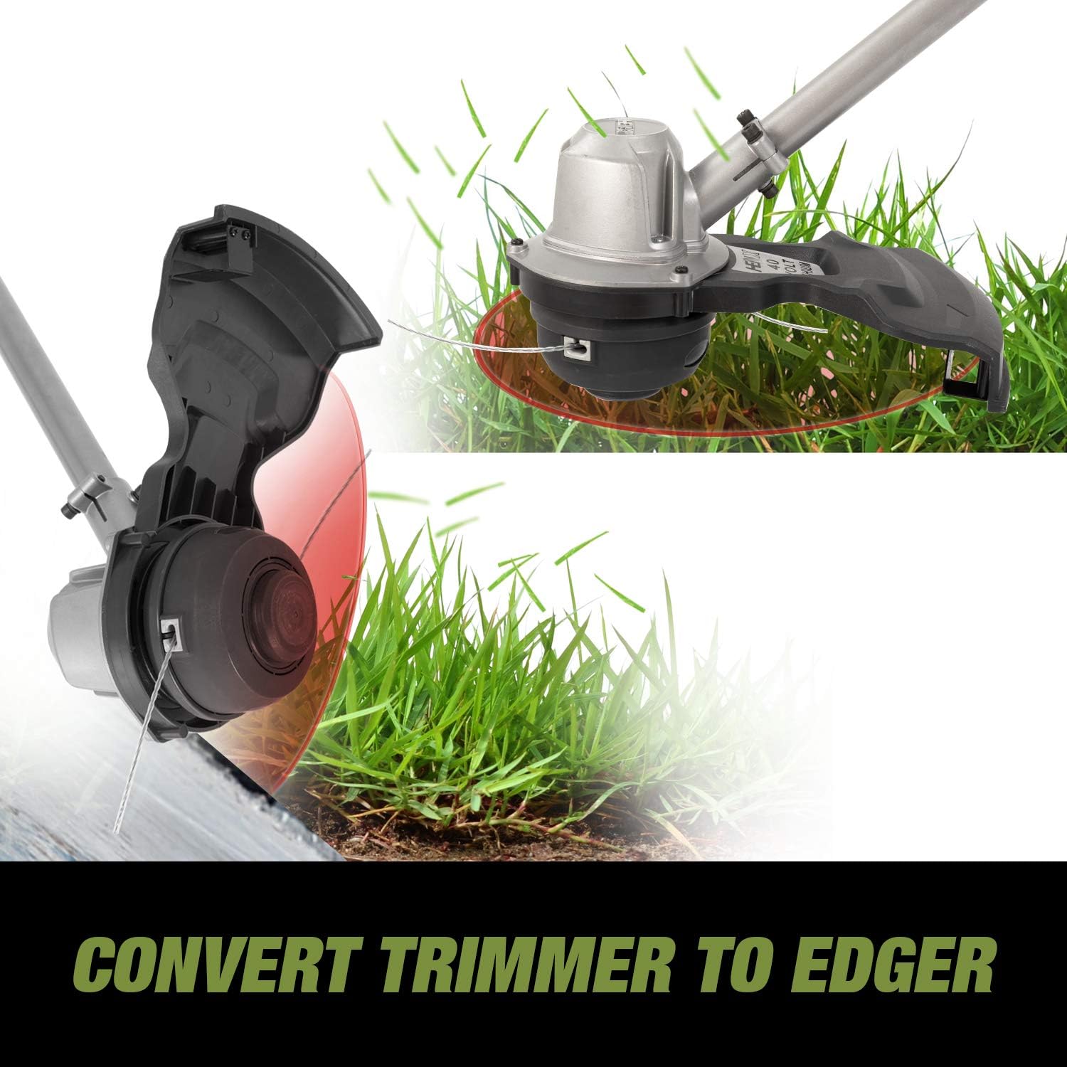HENX 14-Inch Cordless String Trimmer 40V Max Lithium-ion, with 2.5 AH Battery, Foldable Shaft, Bump Feed (Foldable Shaft) : Garden & Outdoor