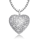 925 Sterling Silver Cremation Necklace CZ Heart Urn Pendant Jewelry for Pet Human Ashes Keepsake Memorial Jewelry Gift for Women