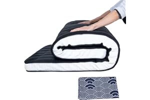 Obqer Japanese Floor Futon Mattress with Removable Cover - Full Size 4" Thick Foldable Floor Bed Mattress Memory Foam Sleeping Mat Suitable for Guest, Nap, RV (Clouds)