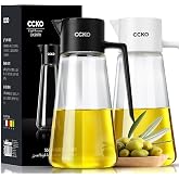 CCKO Glass Olive Oil Dispenser Bottle with Auto Flip Spout 19oz Olive Oil Bottle for Kitchen, No Drip Cooking Oil Dispenser f