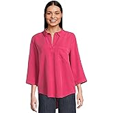 Mod-O-Doc Women's Roll Tab Sleeve Patch Pocket Tunic