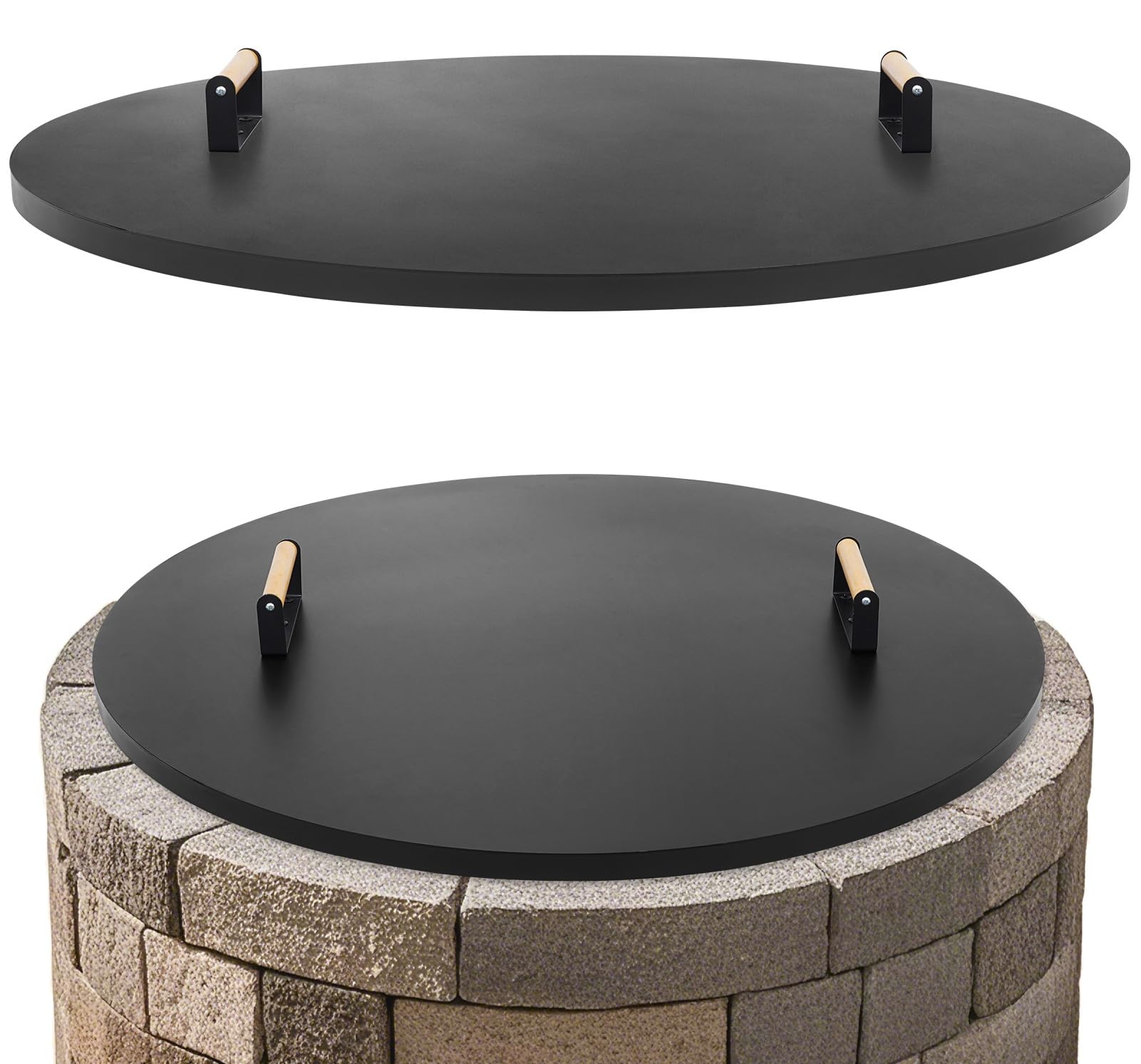 Photo 1 of ***Item is scratched up & folded at the edge***
1MORE Fire Pit Lid Round 36" - Metal Firepits Cover with Wooden Handles for Patio Firepits,Rust Resistant 1.5mm Fire Pits Metal Lid, Firepits Accessory, Fire Pits Cover Round, All-season Protective
