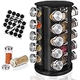 Baker Boutique Spice Rack, Spice Rack Organizer for Countertop, Empty 20-Jars Rotating Spice Rack, Spinning Spice Rack Shelf, Revolving Spice Rack for Kitchen (Black)