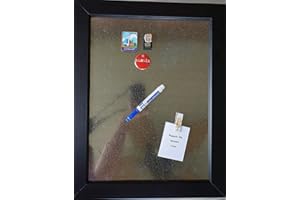 ART PRINTS INC Memo Board Farmhouse Galvanized w/Black Frame & Free Art Magnet. Great Gift (16x20)