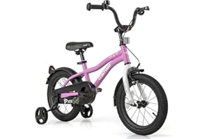 COSTWAY Kids Bike for 3-8 Years Old Boys Girls, 12/14/16/18 Inch Children Toddler Bicycle with Training Wheels, Adjustable Se