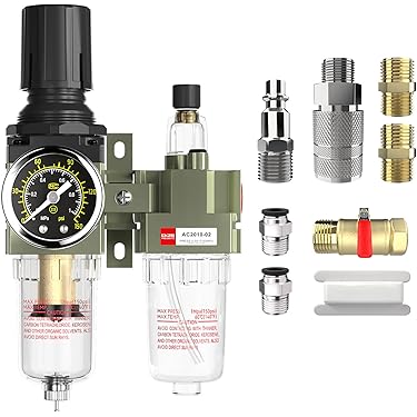 Amazon Best Sellers: Best Compressed Air Combination Filter Regulator  Lubricators