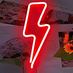Neon Signs Lightning Bolt Neon Light Sign for Wall