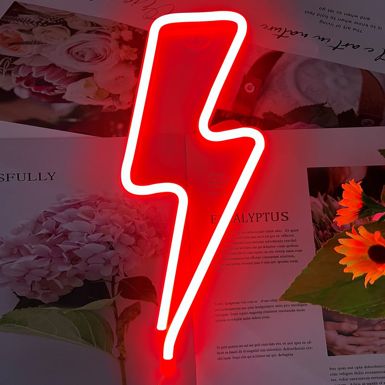 Neon Signs Lightning Bolt Neon Light Sign for Wall