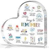 Mental Health Gifts, Things to Remember Mental Health Decor, Therapy Office Decor, Mindfulness Sign for Therapy Office Acrylic Heart Gifts, School Counselor Sign, Psychology Therapy Gift