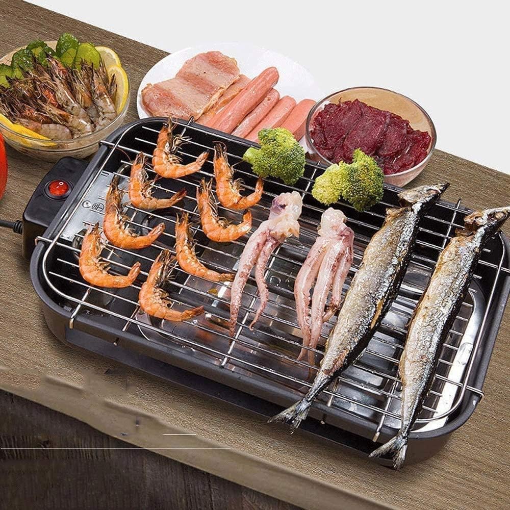 review ZQY Smokeless Teppanyaki Electric Grill Grill with Double-Sided Nonstick Grill Plate 8-Person Multifunctional Grill