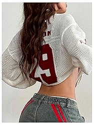 BEAUDRM Women's Y2k Going Out Tops Oversized Jersey