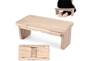 Elfzone Meditation Bench - Yoga Bench,Wooden Zen Meditation Stool Kneeling Bench for Mindfulness Practice Tea Ceremony and Relaxation Ergonomic Design for Comfort and Support Household (Light Wood)