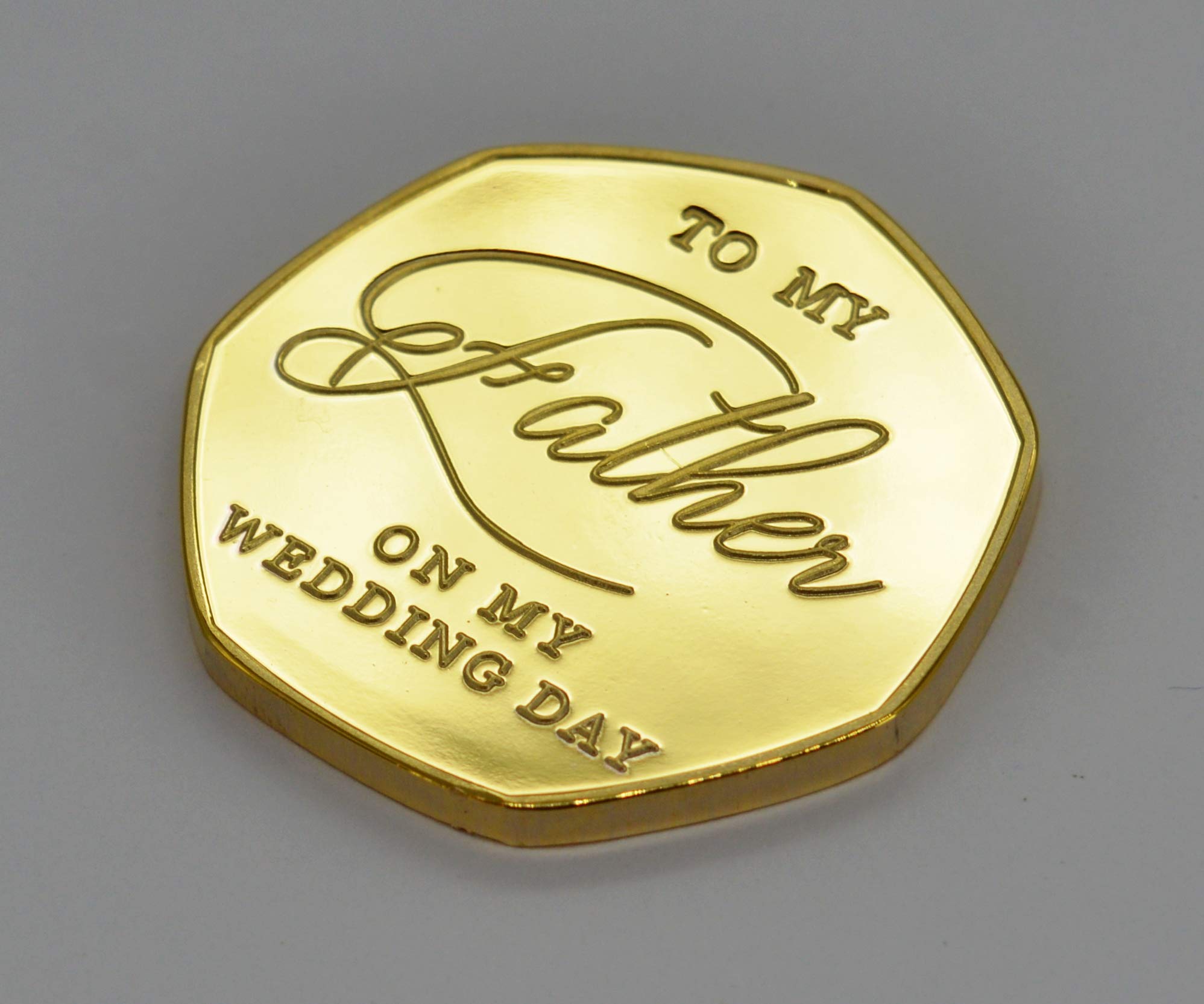 The Commemorative Coin Company FATHER OF THE BRIDE 24ct Gold WEDDING DAY Commemorative. Wedding Gift/Present/Favour. Thank You Father/Dad