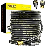 POHIR Pressure Washer Hose 70ft with 3/8" Quick Connector, High Tensile Wire Braided Kink Resistant 1/4 Inch Power Washer Hos