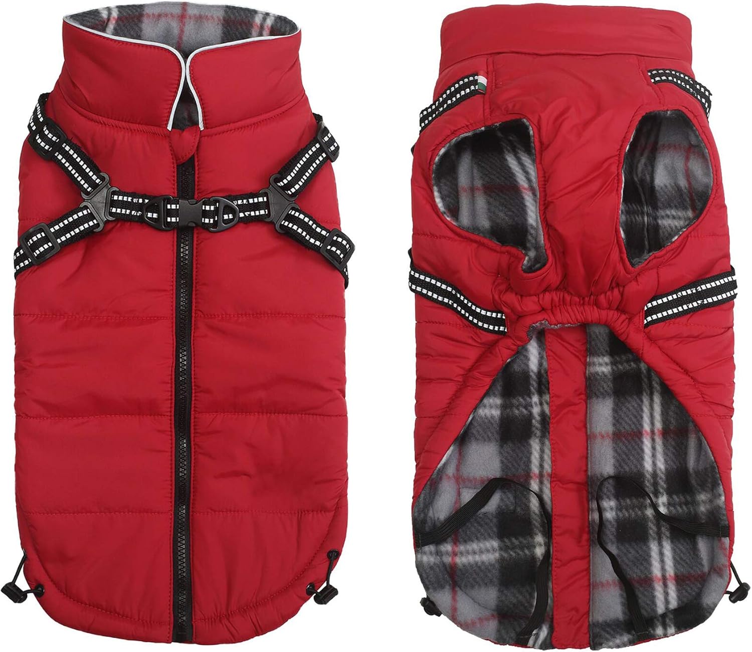 Warm Pet Dog Coats and Jackets for Dogs,Waterproof Reflective Pet Dog Harness Vest Winter Dogs Clothes with Chest Strap