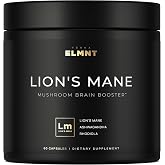 16x Strength Lions Mane Supplement Capsules Super Nootropic w. Ashwagandha &amp; Rhodiola - Highest Potency 16:1 Lion's Mane Mushroom Extract 50% Polysaccharides Brain Supplements for Memory and Focus