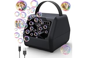 P PANACARE PANACARE Automatic Bubble Machine for Kids Portable Bubble Blower 400ml Super Tank/Bubbles in Bubbles/8000+ Bubbles Per Minute/Handle Bubble Maker Toys for Wedding Party Birthday Gifts