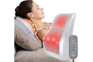 BORIWAT Neck and Shoulder Massager with Heat, Shiatsu Massage Pillow with 3D Deep Tissue Kneading for Back Legs Foot Body Pain Relief,at Home Office Car, Gift for Mom&Dad