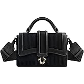 True Religion Women's Satchel Bag Purse, Corduroy Mini Crossbody Travel Handbag with Adjustable Shoulder Strap