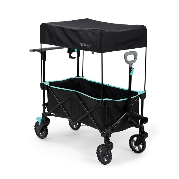 INGENUITY INGENUITY POP ‘N RIDE LIGHTWEIGHT STROLLER WAGON – FACE-TO-FACE SEATS FOR 2 WITH 3-POINT HARNESSES & SUN CANOPY