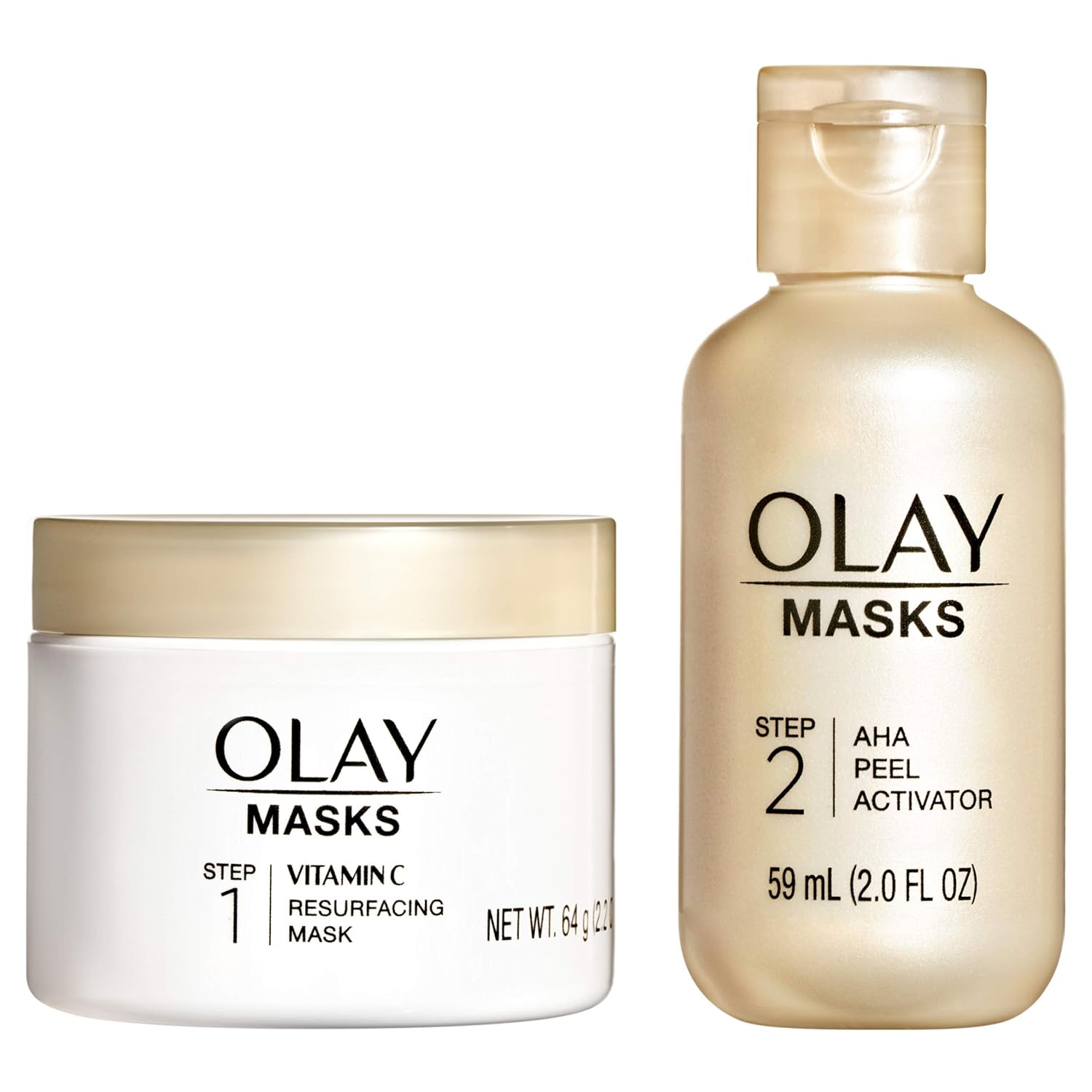 Olay Vitamin C Face Mask Kit, Exfoliator Kit with Mask, Silica, & Exfoliating Aha Peel 4.2 Fl Oz : Beauty