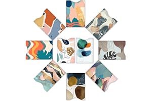 DEEZOMO RFID Blocking Sleeves (10 RFID Blocking Sleeves, 10 Unique Designs) Identity Theft Protection Travel Case Set (Abstract Style