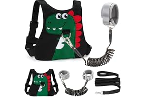 FITARTS Toddler Leash-Baby Walking Safty Harness and Child Anti Lost Wrist Link for Girls/Boys Travel (Black 2)