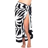 SHU-SHI Sarong Wraps for Women Long Pareo Skirt Tropical Swimsuit Cover-Up | 100% Rayon Fabric, Wrap Skirt or Halter Styling, Resort and Cruise Bathing Suit Cover Up, Ethically Made in Bali