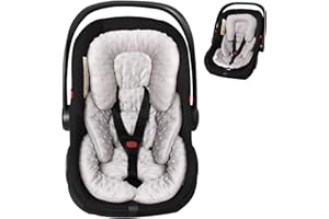 BORYOKUN Infant Carseat Insert, 2-in-1 Reversible Baby Car Seat Cushion for Newborn Toddler Head & Body Support Car Seat Pad for Carseats, Strollers, Swings, Bouncers