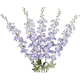 INSUNSIX Purple Delphinium Artificial Flowers 33.86" Lilac Flowers Fake Larkspur Artificial Flowers Long Stem Snapdragon Flowers for Wedding Centerpieces Home Party Decor (Light Purple)