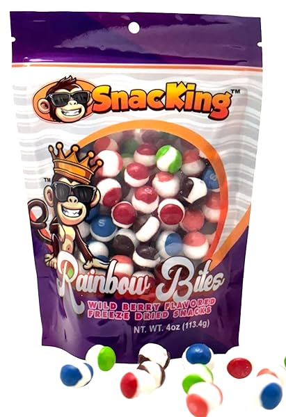 PREMIUM FREEZE DRIED CANDY – RAINBOW BITES/WILD BERRY FLAVOR – (4 OZ) RESEALABLE BAG