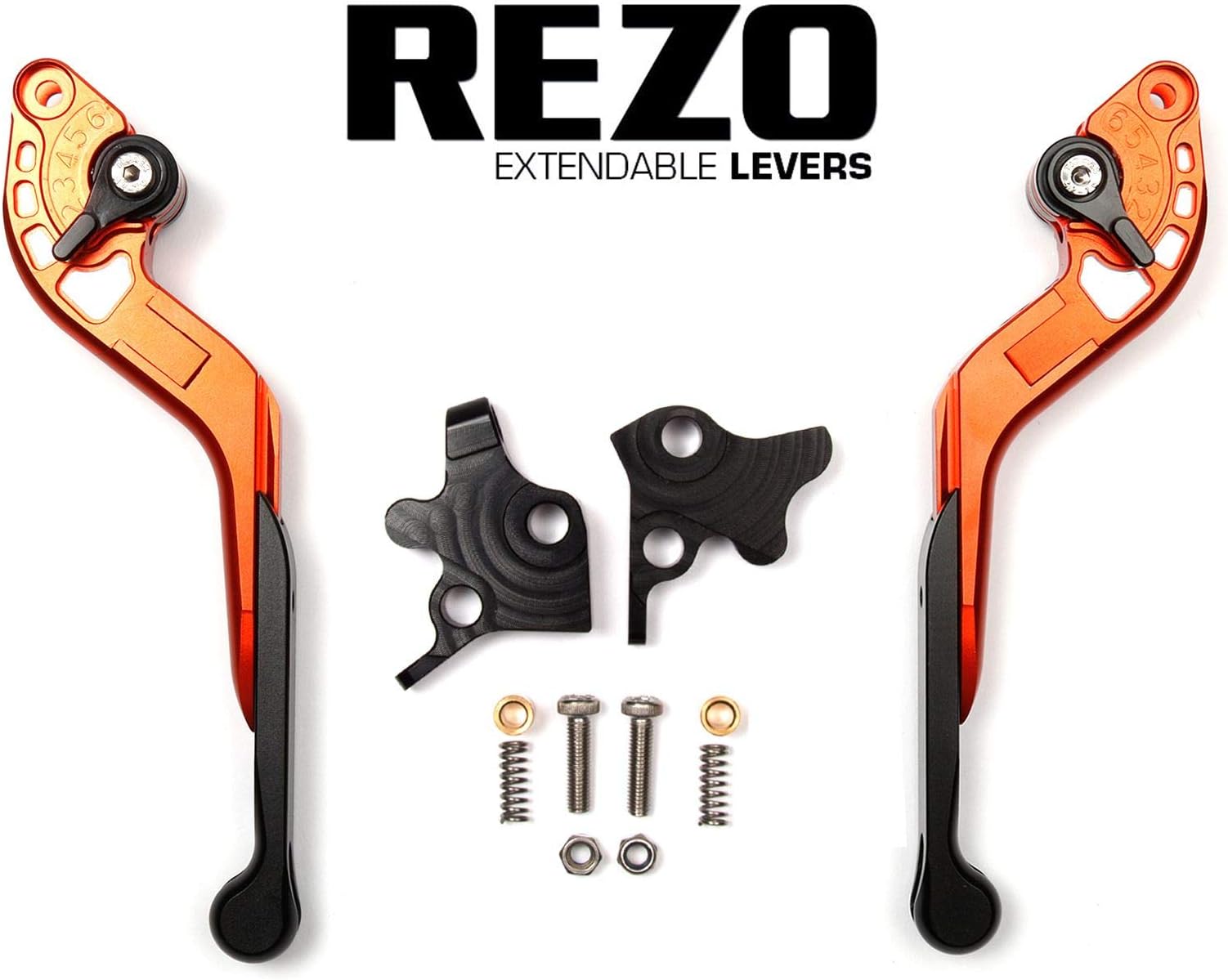 REZO CNC Adjustable Orange Extendable Motorcycle Levers for CB 1000 R/CBR 1000 RR
