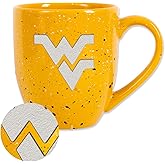 Rico Industries NCAA 16 oz Team Color Laser Engraved Speckled Ceramic Coffee Mug (V - Y Schools)