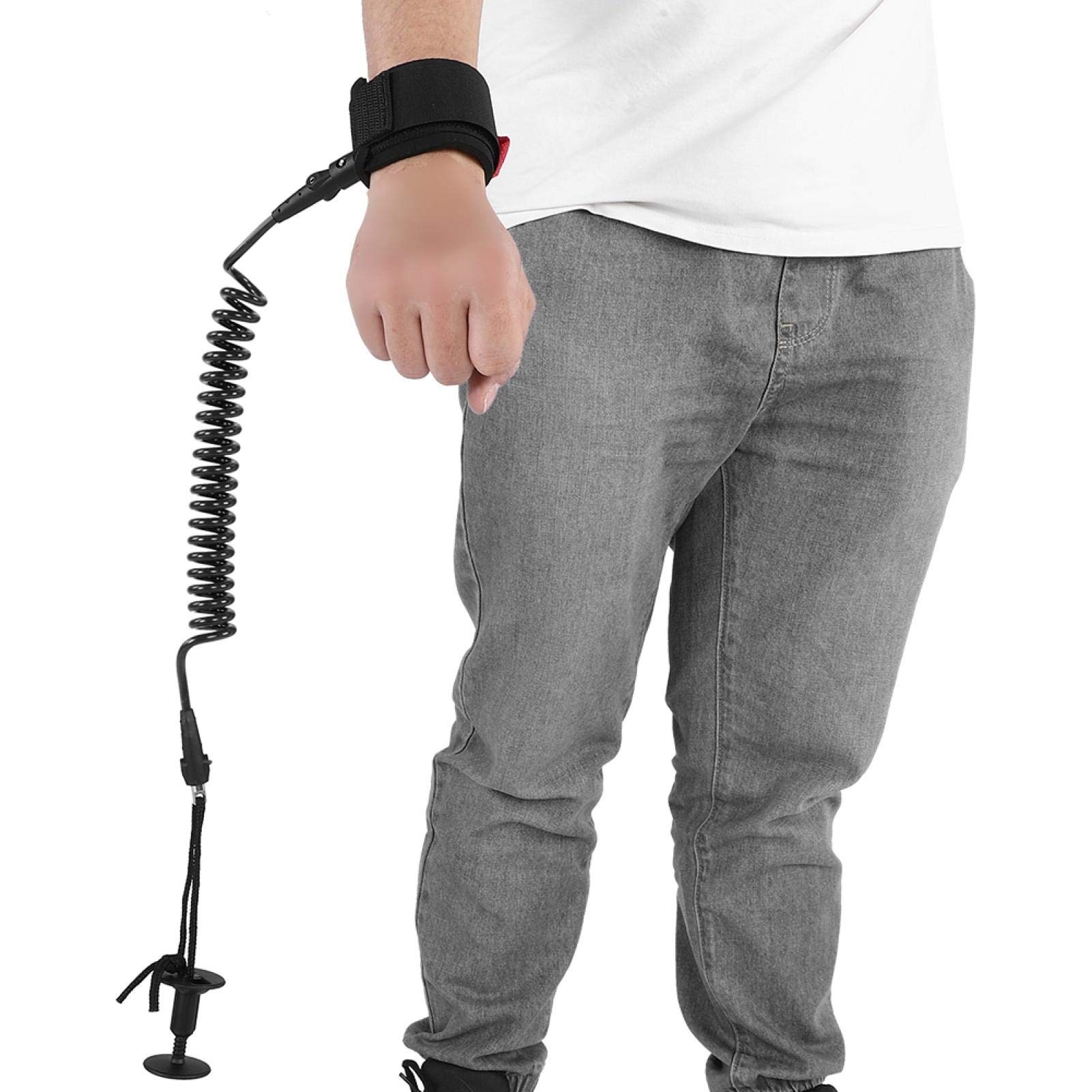 Body Boards For Beach 5.5mm Coil Dia TPU Ultra-Light 3 Colors Bodyboard Leash for Sea Anchor Outdoor Wrist(black)